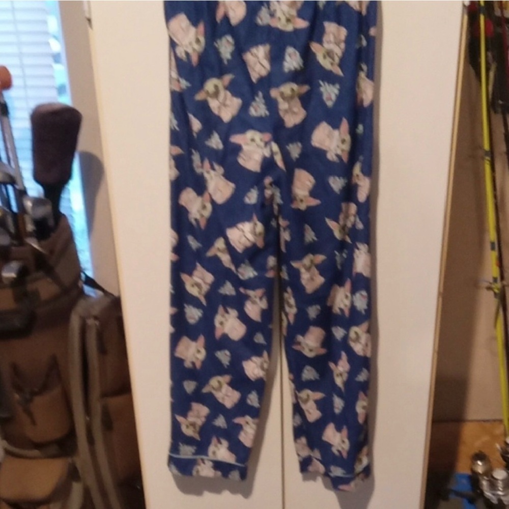 Star Wars Grogu Navy Blue and Light Blue Pajama Top - Picture 8 of 9